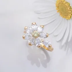 マーガレットK18ダイヤモンド花占いフラワーリング