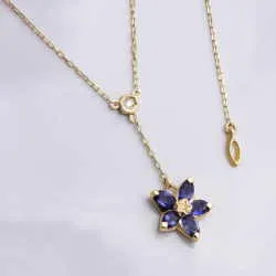 スミレアイオライトリバーシブルＹ字ネックレスネックレス