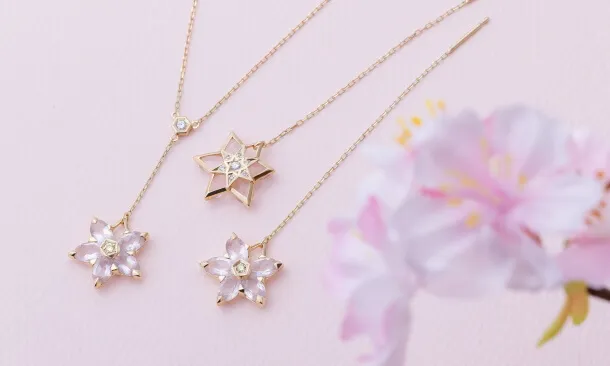 桜リバーシブルネックレス＆リバーシブルピアス