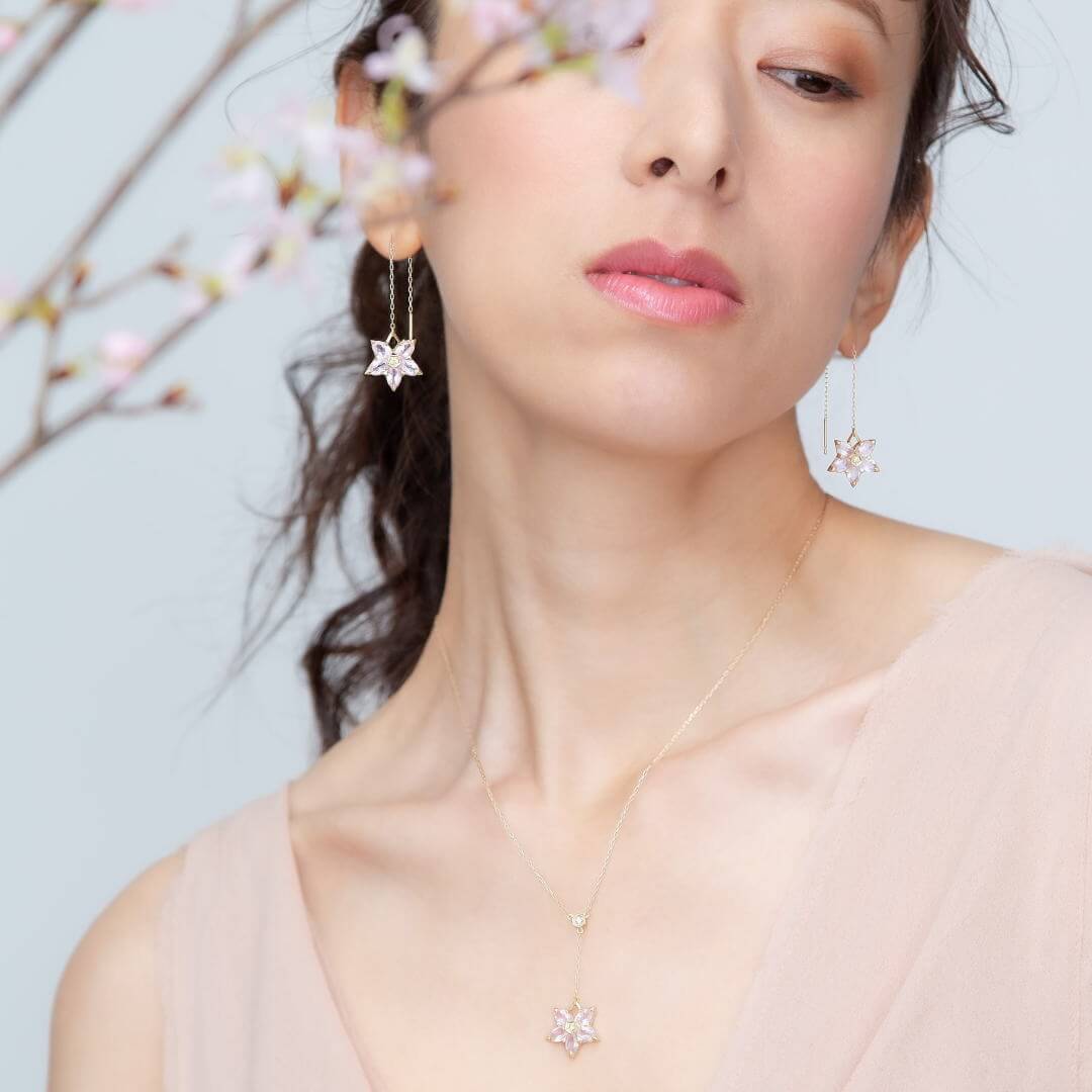 桜の花モチーフ 美しいネックレス - アクセサリー